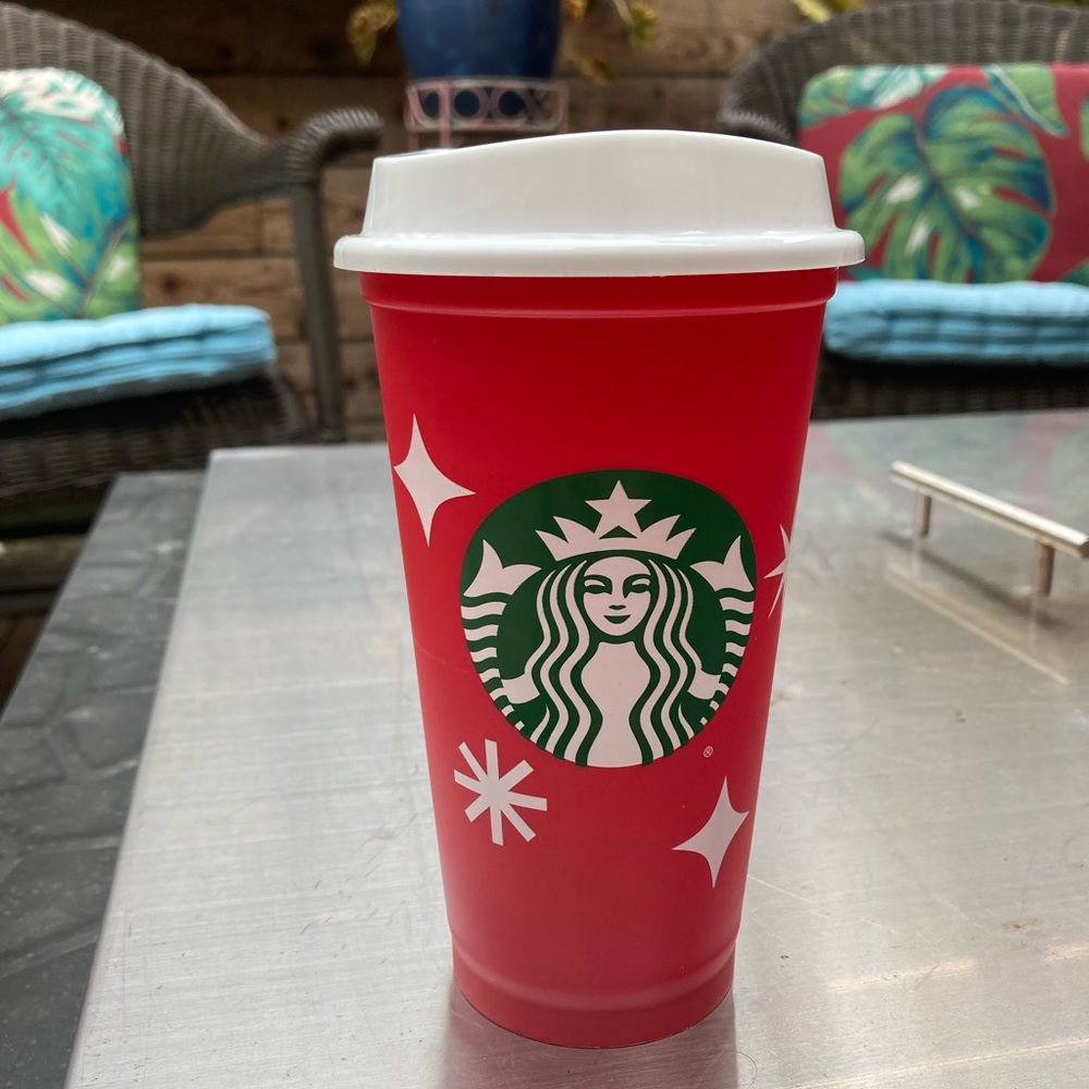 Starbucks 25 Year Holiday Reusable Red Hot Cup Christmas Grande 16 oz